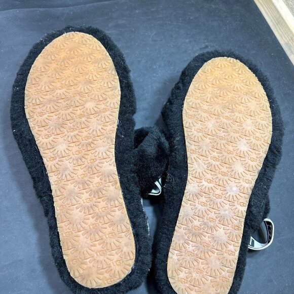 Ugg Womens Fluff Yeah Slide Sandals Black Faux Fur Size 5 - Picture 5 of 6